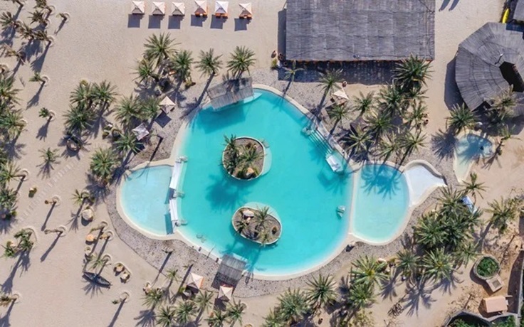 Salt Water Pool Aerial View