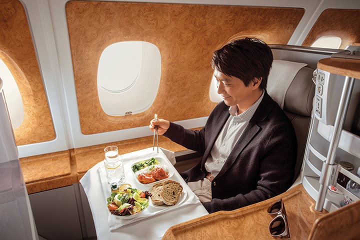 Dining onboard the A380