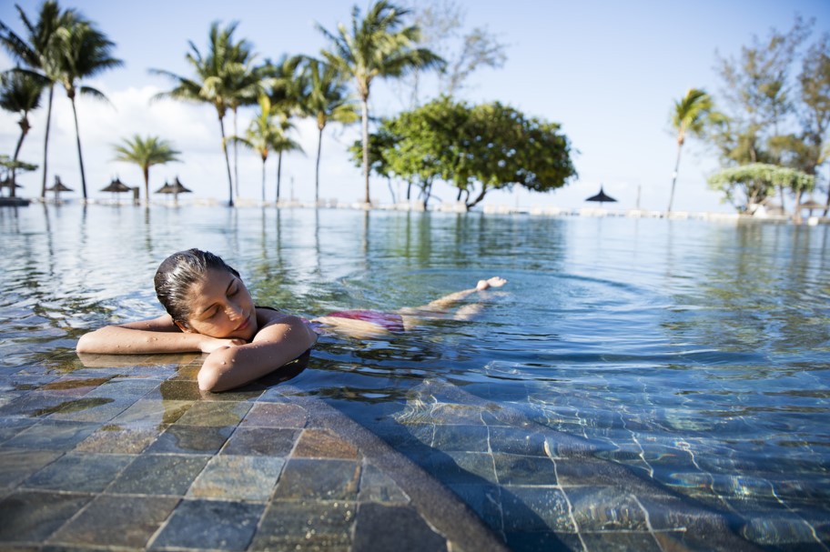 Relaxing at the pool