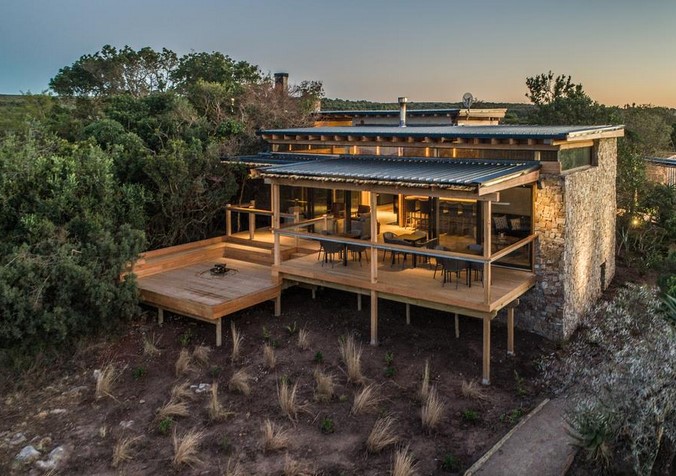 Lodge at dusk