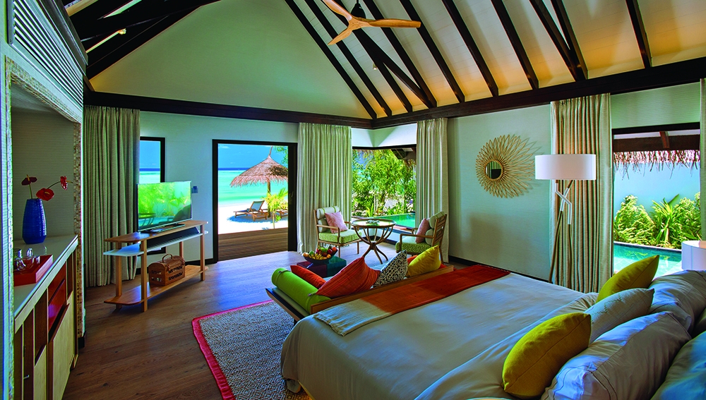 Earth Villas Bathroom Bedroom and View